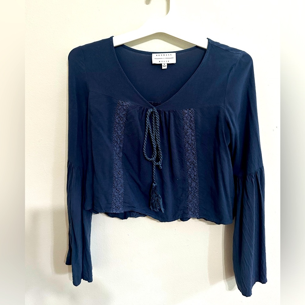 Kendall & Kylie crop top with bell sleeves